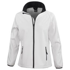 Result Core Womens/Ladies Soft Shell Jacket / White/Black